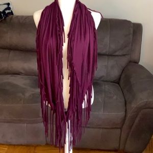 Chico's Deep Purple Fringe Scarf
